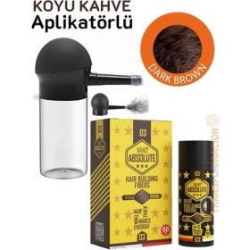 Resim Aplikatörlü Saç Dolgunlaştırıcı Fiber Topik Toz Koyu Ton Kahverengi 