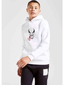 Resim Venom Baskılı Unisex Çocuk Kapüşonlu Beyaz Sweatshirt (528593687) 