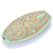 Resim 2D Düz - 10 adet 39x20mm Vintage Sarılı Desenli Çizgili Düz Oval Akrilik Boncuk, Antika Tasarım, DIY Takı Yapımı, Kadın Aksesuarları, Boncuk İşleri, Bohem Tarzı, Altın Merkezli, Noel, Sevgililer Günü, Şükran Günü, Paskalya, Şükran Günü Hediyesi|Vintage Charm|Detaylı Tasarım 