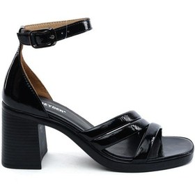 Resim Greyder 59245 Siyah Rugan Hakiki Deri Topuklu Kadın Sandalet-968 Siyah - Rugan 