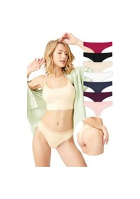 Resim Cottonhill Basic Lazer Kesim File Lastikli Brezilya Külot 7'li Paket - 2 Renkli-7 Çok Renkli 