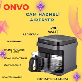 Resim ONVO 5 LT Cam Airfy Fritöz 