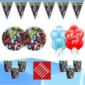 Resim Avengers Tema Doğum Günü Parti Seti Süsler 24 Kişilik 