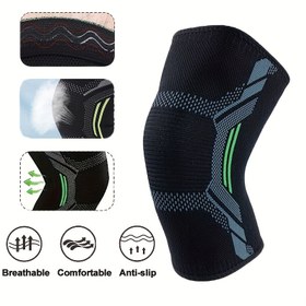 Resim 1 adet Yüksek Esneklikte Diz Destekli Kolluklar Kadınlar ve Erkekler için - Egzersiz, Koşu, Spor Salonu, Fitness, Ağırlık Kaldırma için Kompresyon Dizlik (1 adet) 