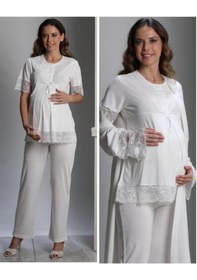 Resim Birolgaye Birolgaye 2110 Hamile Lohusa 3 Lü Pijama Sabahlık Tk 