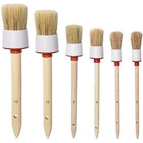 Resim Samdoo "doğal Domuz Kılı Detay Fırça Seti - 6 Parça, Jant/motor/iç-dış Detay Temizliği İçin" 