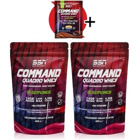 Resim SSN Sports Style Nutrition Command Quadro Whey 900 gr 30 Şase Çilekli (15X2 DOYPACKS) Komnbinasyon 