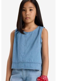 Resim DeFacto Kız Çocuk Kolsuz Jean Bluz E6194A825SMNM28 