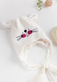 Resim Babymod Tavşan Figürlü 1-4 Yaş Kız Çocuk Atkı Bere Eldiven Takımı 