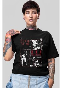 Resim X Tentacion Rapper Şarkıcı Baskılı Unisex Oversize Tişört Siyah 