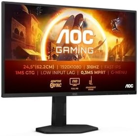 Resim AOC 25G4SXU 24,5" 310 Hz 0,3 ms GSync Pivot Yükeklik Ayarlı HDR400 Fast IPS Oyuncu Monitörü 