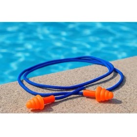 Resim Kullanılabilir Kulak Tıkacı, Havuz ve Deniz Için Ipli Kulak Tıkacı, Ses ve Gürültü Önleyici Kulak Tıkacı, Su Kaçırmayı Önleyn Kulak Tıkacı, 25DB Ses Azaltma, Silikon, Mavi-Turuncu, 
