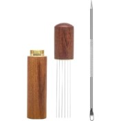 Resim Teedoo Espresso Dağıtıcı Karıştırıcı Aleti, 6 Iğneli Espresso Kahve Karıştırıcısı, Latte Kalemli Espresso Iğne Dağıtıcı (Yurt Dışından) 