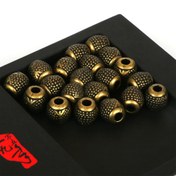 Resim 20 adet 13MM Retro Vintage Antika Tarzı Tasarım Akrilik Büyük Delik Aralayıcı Çizgili Oval Boncuk Avrupa Şarmı için DIY Kolye Bilezik Takı Yapımı Boncuklar ve Boncuk Assortileri 