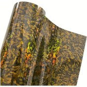 Resim Cloud011 Orıno Yüksek Parlak Holografik Dövme Karbon Araç Kaplama Filmi 19.69x59.06 Inch Altın 