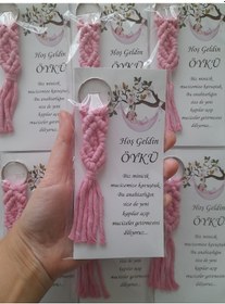 Resim 25 Adet Makrome Anahtarlık Şeker Pembesi Bebek Mevlüt Hediyelik Açık Pembe 