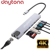 Resim Daytona Fc-10 8ın1 Type-c™ To 4k Hdmı 1080p 2*type-c 2*usb 3.0 Ethernet Lan 2*sd Adaptör 