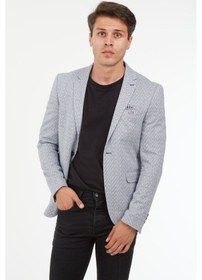 Resim Sposo 5127 Dar Kalıp Yarım Astarlı Koyu Gri Erkek Blazer Ceket Koyu Gri 