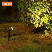 Resim HOTU Güneş Işıkları Dış Mekan Raylı Ticari Aydınlatma, Parlak Ayarlanabilir 9 LED Sıcak/Beyaz Işık Peyzaj Işıkları Duvar Zemin Güvenlik Aydınlatma Koyu Algılama Otomatik Açma/Kapama (2'li Paket) 