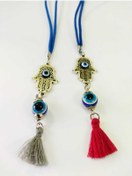 Resim cuaderno Fatıma Eli/hamse Nazar Boncuğu Araba Süsü Dikiz Ayna Süsü El Yapımı Ikili Set Hediyelik Aksesuar 