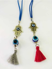 Resim cuaderno Fatıma Eli/hamse Nazar Boncuğu Araba Süsü Dikiz Ayna Süsü El Yapımı Ikili Set Hediyelik Aksesuar 