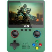 Resim X6 Yeşil 4000+ Klasik Oyunlu 3.5" IPS Ekran Kablosuz Atari Retro Oyun Konsolu Torima