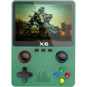 Resim X6 Yeşil 4000+ Klasik Oyunlu 3.5" IPS Ekran Kablosuz Atari Retro Oyun Konsolu 