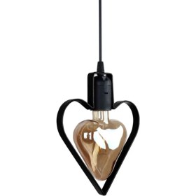 Resim Feyza Design Kalpli Metal Sarkıt Avize, Yatak Odası Için Rustik Siyah Tavan Lambası 