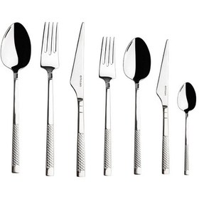 Resim Emsan Side 84 Parça Lüks Kutulu Çatal Bıçak Kaşık Takımı Gümüş 