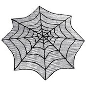 Resim Ximistore9 Karanlık Perya Halloween Dekorasyonu: Siyah Pudra Desenli Yuvarlak Masa Örtüsü, Partiler Ve Ev İçin Ambiyans Oluşturucu 75cm 