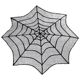 Resim Ximistore9 Karanlık Perya Halloween Dekorasyonu: Siyah Pudra Desenli Yuvarlak Masa Örtüsü, Partiler Ve Ev İçin Ambiyans Oluşturucu 75cm 