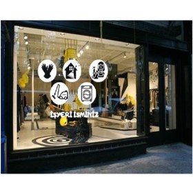 Resim EYBA STİCKER Işyeri Temizlik Tanıtım Reklam Set6 Cam Sticker 