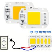 Resim 1 adet Yüksek Parlaklıkta COB LED Çip - 10W/20W/30W/40W/50W, Soğuk Beyaz/Sıcak Beyaz, Alüminyum Gövde, Hızlı Isı Dağılımı, Kendin Yap Aydınlatma, Spot Işıklar ve Sel Işıkları için 