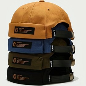 Resim 1 Stil Çift Sokak Kişiliği Hip Hop Etiketli Kavun Teni Şapka Erkeklerin Ev Sahibi Şapkası Vintage Basit Sofistike Şapka 
