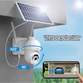 Resim S10-PRO 4G Sim Kartlı Pilli Solar Dış Ortam 360° Güvenlik Kamera 