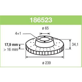 Resim Valeo Ön Fren Aynası Polo 95-01 Lupo 98-05 Arosa 1.0ie.3ie-1.4ie-1.6ie-1.7sdı-1.9sdı 239×18×4dlxhavalıval- 