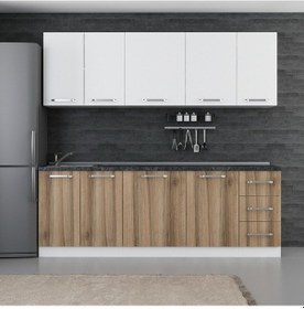 Resim Minar 230 Cm Mutfak Dolabı Beyaz Dore 230-D1 Beyaz 