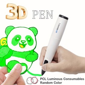 Resim Karanlıkta Parlayan 3D Yazıcı Kalem Seti - Düşük Sıcaklıkta 10m (393in) PCL Filament, STEM Öğrenme ve El İşi Projeleri için Yaratıcı DIY Kit 