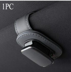 Resim Dashanshop Gri 1 Adet Güneşlik Organizatörü - Pu Deri Gözlük Tutucu, Kompakt Araç İçi Depolama 