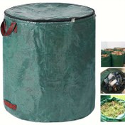 Resim Büyük 120L Ağır Hizmet Bahçe Atık Çantası Kapak ve Fermuar ile, Su Geçirmez, Katlanabilir ve Tekrar Kullanılabilir, Yeşil, Kolay Taşıma için Tutacaklar ile, Bahçe Atıkları, Kompost ve Geri Dönüşümlü Malzemeler için Mükemmel, Bahçe Atık Çantası 