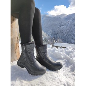 Resim Çiğdem Kundura Kar Botu Unisex - Kar 13 - Siyah-Çapraz-Fermuarlı - 39 