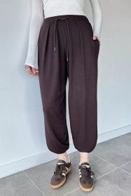 Resim Cepli Şalvar Pantolon Kahve TZL-P-00020966 