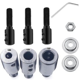 Resim Depolife Motor Için Bağlantı Şaftı Somunlu Kaplin Mandren Adaptör 5mm 6mm 8mm Mil Uyumlu 3lü Bağlama Mili 