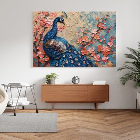 Resim Tavus Kuşu ve Pembelik - 120x80 ( Çok Satan ) 