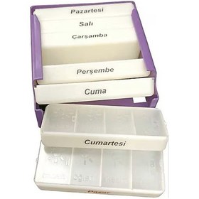 Resim Günlük Haftalık İlaç Saklama Kutusu 7 Günlük İlaç Saklama Kabı Çekmeceli 