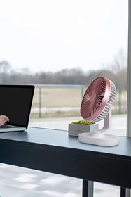 Resim TechnoStation Yeni Nesil Soğutucu Otomatik Dönen Başlık Masa Üstü Soğutucu Fan Vantilatör Ultra Sessiz Ultra Güçlü 