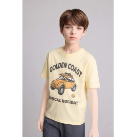 Resim DeFacto Regular Fit Baskılı 2'li Şort Tişört Pijama Takımı Erkek Çocuk H4105A826HS 