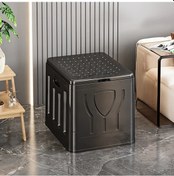 Resim Dashanshop Siyah 1pc Kapaklı Şık Taşınabilir Katlanır Tuvalet Dayanıklı Pp Malzeme Zeytin Yeşili Tüm Araçlara Uygun Kamp Ve Açık Hava Seyahati İdeal 