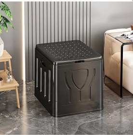 Resim Dashanshop Siyah 1pc Kapaklı Şık Taşınabilir Katlanır Tuvalet Dayanıklı Pp Malzeme Zeytin Yeşili Tüm Araçlara Uygun Kamp Ve Açık Hava Seyahati İdeal 