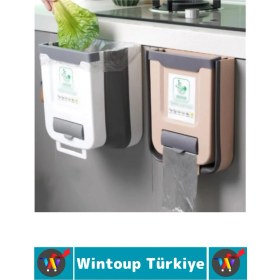 Resim Kompakt Montaj Gerektirmez Mutfak Banyo Ofis Kamp Karavan Torba Hazneli Katlanabilir Çöp Kovası 